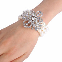 Victorian Style Flower Bridal Bracelet - sparklingselections