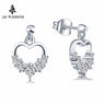 Silver Heart Stud Earrings For Women