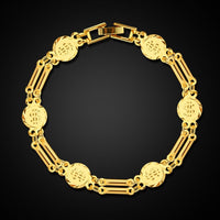 Gold Color Link Chain Bracelets & Bangles - sparklingselections