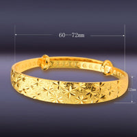 Snowflake Trendy Gold Color Bangle for Women - sparklingselections