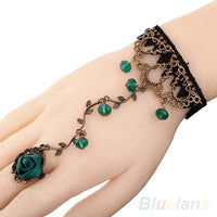 New Fashion Black Lace Metal Chain Bracelet - sparklingselections