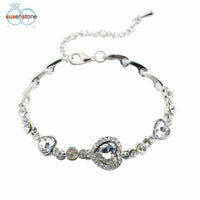 Silver Plated Charm Bracelet Bangle - sparklingselections