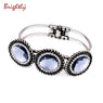 Brightly Vintage Bangles & Bracelets Black Oval Rhinestones For Women Gifts