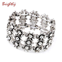 Flowers Charms Black Zinc Plated Bracelets - sparklingselections