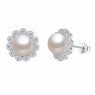 Women's Cultured Pearl Around Gems Stud Earrings