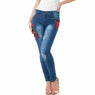 Women Fashion Winter Floral Embroidered Jeans