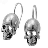 Sterling Silver Skull Skeleton Dangle Drop Earring for Women - sparklingselections