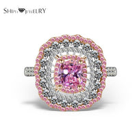 Pink White Gold with Top Crystal Ring for Women - sparklingselections