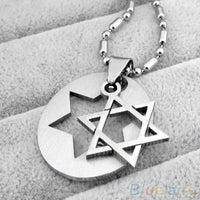 Detachable Stainless Steel Hexagram Pendant Necklace - sparklingselections