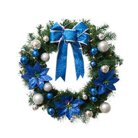 Merry Christmas Wreath Bowknot Ornament With Light For Party Decoration - sparklingselections