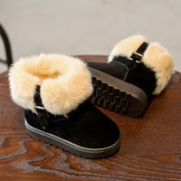 Kids Winter Warm Cotton Fashionable Black Snow Boots - sparklingselections
