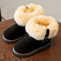 Kids Winter Warm Cotton Fashionable Black Snow Boots - sparklingselections