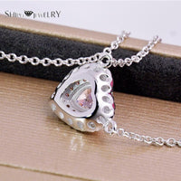 Pink Heart Pendant Necklace For Women - sparklingselections