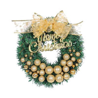 Merry Christmas Wreath 30cm Window Door Decorations Gold Powder Ball Ornament - sparklingselections