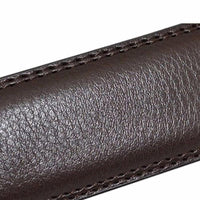 Men Brown Leather Ratchet Strap Without Buckle - sparklingselections