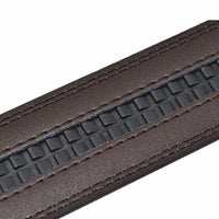 Men Brown Leather Ratchet Strap Without Buckle - sparklingselections