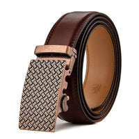 Men Comfort Click Brown Leather Belt - sparklingselections
