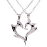 Men Women Lover Couple Heart Magic Pendant Silver Alloy Chain Necklace