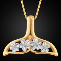 White Flower Gold Color Pendant Necklace For Women - sparklingselections