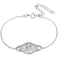 Sterling Silver Art Deco Bridal  Bracelet For Wedding - sparklingselections