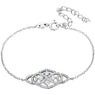 Sterling Silver Art Deco Bridal  Bracelet For Wedding