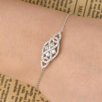 Sterling Silver Art Deco Bridal  Bracelet For Wedding - sparklingselections