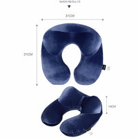 New U-Shape Inflatable Neck Pillow for Airplane Travel - sparklingselections