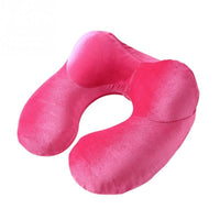 New U-Shape Inflatable Neck Pillow for Airplane Travel - sparklingselections