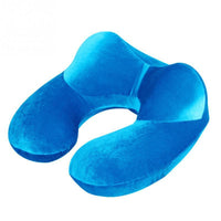 New U-Shape Inflatable Neck Pillow for Airplane Travel - sparklingselections