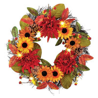 50cm Berry Maple Leaf Fall Door Wreath Door Wall Ornament Thanksgiving Day - sparklingselections