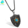 Unisex Punk Hexagram Blue/Black Crystal Pendant Necklace