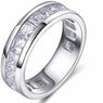 Silver Color Cubic Zirconia Wedding Rings for Unisex