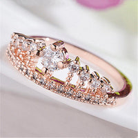 Women Princess Queen Engagement Rings with Clear Crystal Rings - sparklingselections