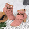 New women PU Trim high-heeled Ankle Boots