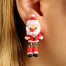 Crystal Claus Snowman Dangle Earrings