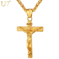 Crucifix Jesus Piece Pendant Necklace - sparklingselections