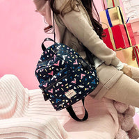 Teenage Girl Boy Print Zipper Backpack Bag - sparklingselections