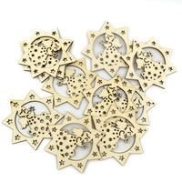 Christmas Wood Craft Ornament Angel Hanging Decoration Festival Gift 10 Pcs - sparklingselections