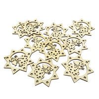 Christmas Wood Craft Ornament Angel Hanging Decoration Festival Gift 10 Pcs - sparklingselections