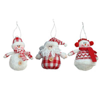 3 Pcs Cute Santa Claus Snowman  Pendant For Tree Decorations - sparklingselections