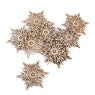 Wooden Christmas Snowflake Cutouts Embellishments Wood Ornament  For Christmas Tree 10 Pcs