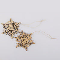 Wooden Christmas Snowflake Cutouts Embellishments Wood Ornament  For Christmas Tree 10 Pcs - sparklingselections