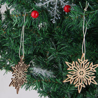 Wooden Christmas Snowflake Cutouts Embellishments Wood Ornament  For Christmas Tree 10 Pcs - sparklingselections