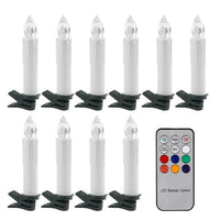 LED Candle Light Flameless Flickering Remote Control For Christmas 10PCS - sparklingselections