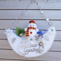Moon Snowman Christmas Scene Layout And Decorative Christmas Tree Ornaments - sparklingselections