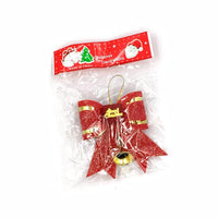 5 Pcs Red and Gold Christmas Tree Bows XMAS Decoration Ornament - sparklingselections