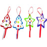 Colorful Small Five Star 4Pcs Christmas Tree Star Pendant Decoration Supplies Festival Party