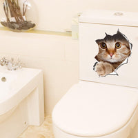 Cat Toilet Seat Wall Sticker Removable Bathroom Decals - sparklingselections