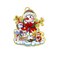 Christmas Snowman Carrying Gifts Outside of Window Wall Sticker - sparklingselections