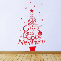 Merry Christmas Letter Tree Wall Sticker - sparklingselections